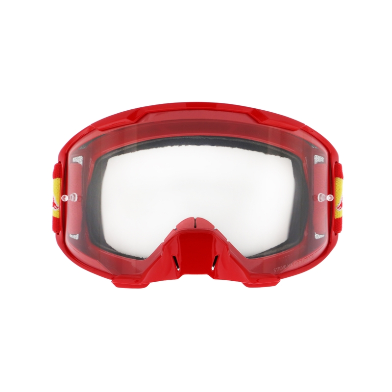Motocrossbrille Red Bull Spect STRIVE S rot mit klaren Gläsern