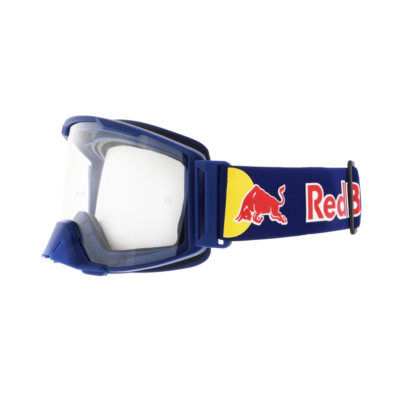Motocrossbrille Red Bull Spect STRIVE S dunkelblau mit klaren Gläsern