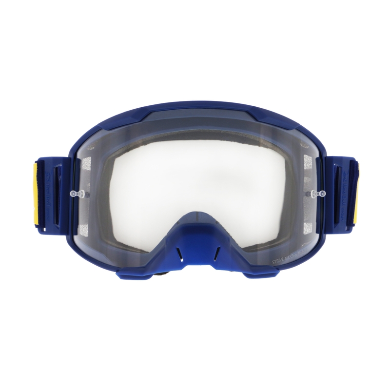 Motocrossbrille Red Bull Spect STRIVE S dunkelblau mit klaren Gläsern