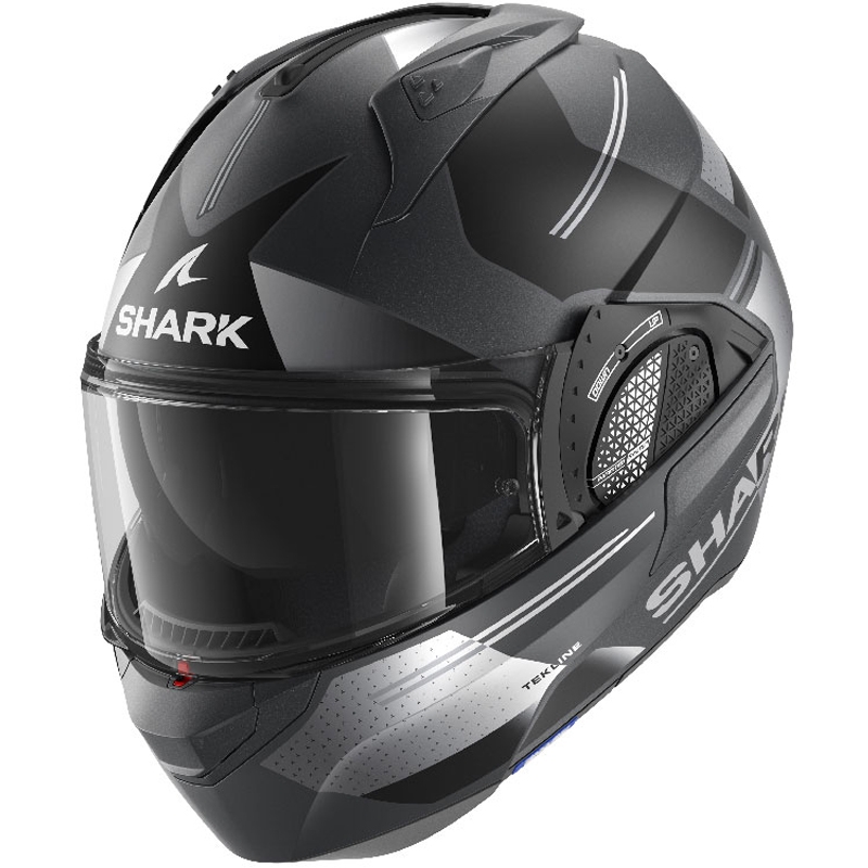 SHARK EVO-GT Tekline schwarz-grau matt tipping Helm