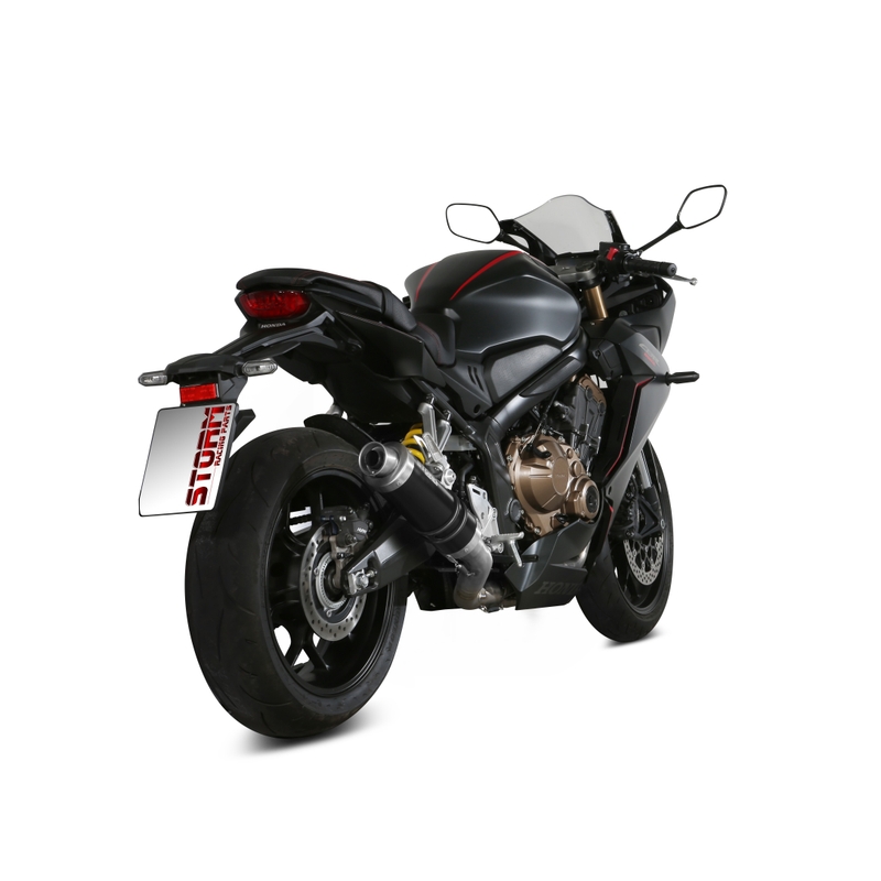 Auspuff komplett 4x2x1 STORM GP Steel black für HONDA CB 650 R 2019-2023, HONDA CBR 650 R 2019-2023