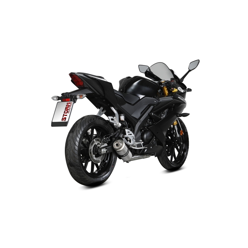 Auspuff komplett 1x1 STORM GP Edelstahl für YAMAHA YZF-R 125 2019-2024, YAMAHA MT 125 2020-2024