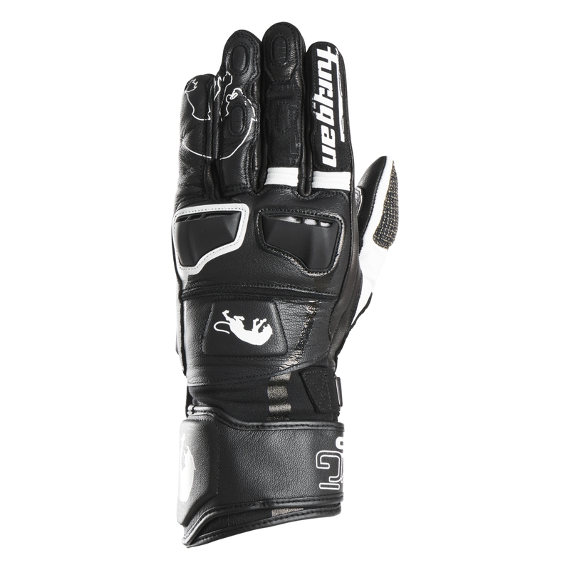Motorradhandschuhe Furygan STYG 15 schwarz und weiß
