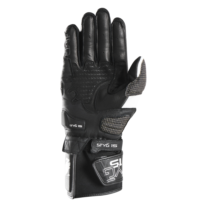 Motorradhandschuhe Furygan STYG 15 schwarz und weiß