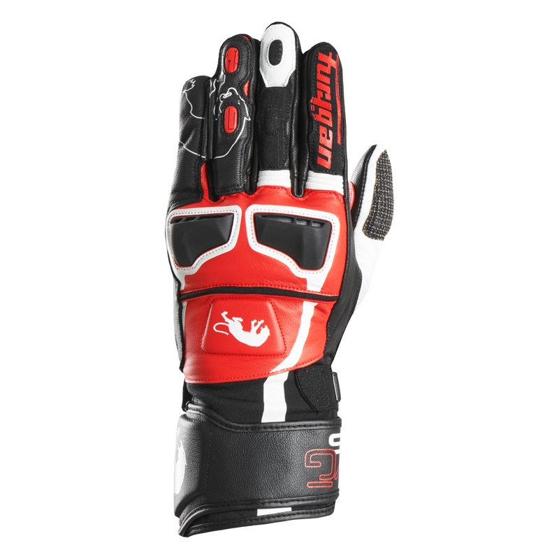 Motorradhandschuhe Furygan STYG 15 schwarz-weiß-rot