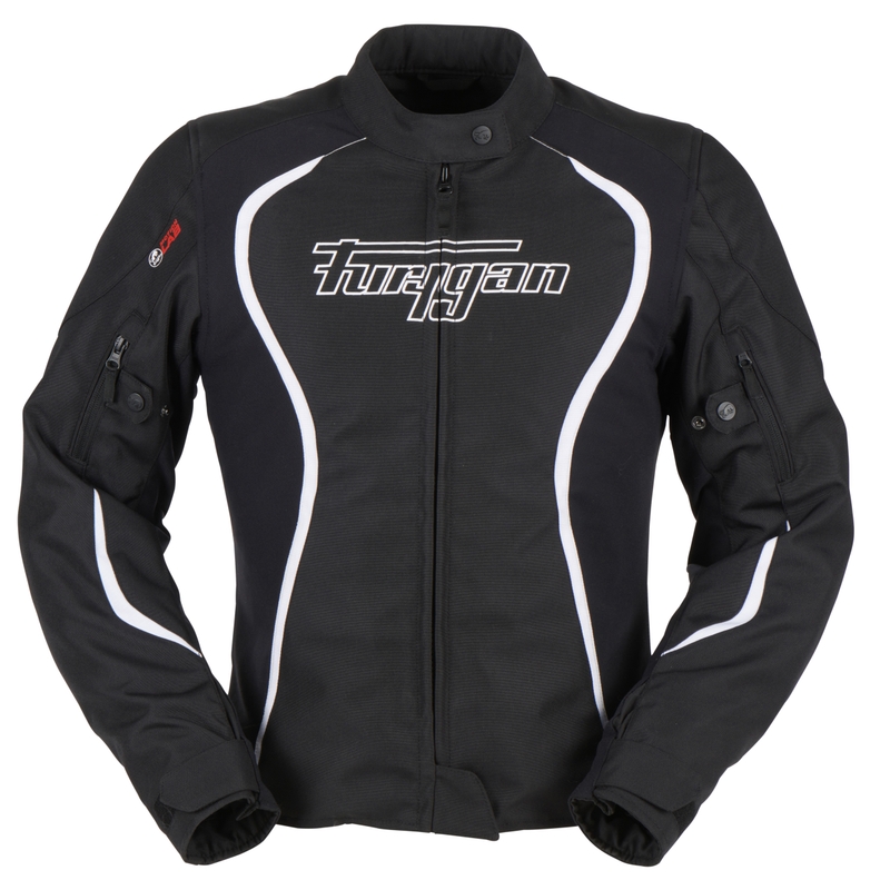 Damen Furygan Odessa Schwarz-Weiß-Motorradjacke