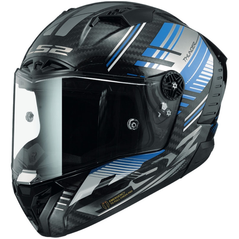 LS2 FF805 Thunder Carbon Volt Schwarz-Blau Integral-Motorradhelm