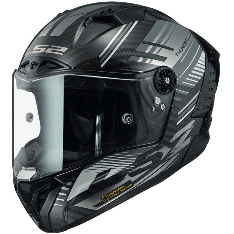 LS2 FF805 Thunder Carbon Volt schwarz-grau Integral-Motorradhelm
