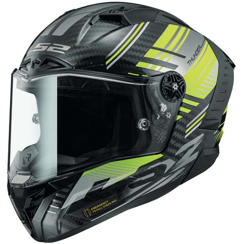 LS2 FF805 Thunder Carbon Volt schwarz-fluo gelb Integral Motorradhelm
