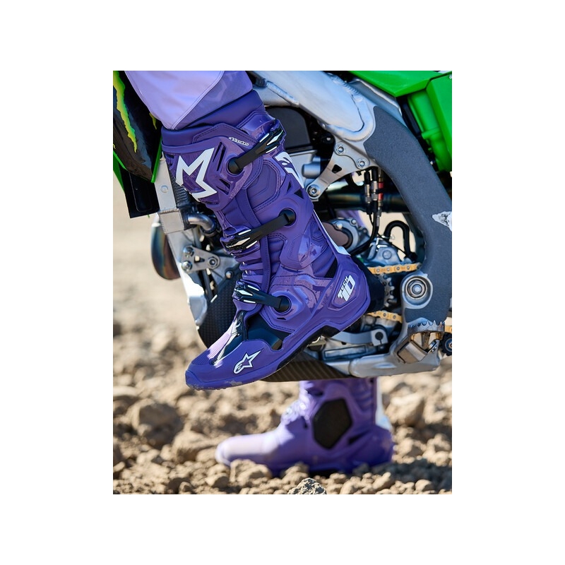 Alpinestars Tech 10 2024 lila-schwarz-weiß Motorradstiefel