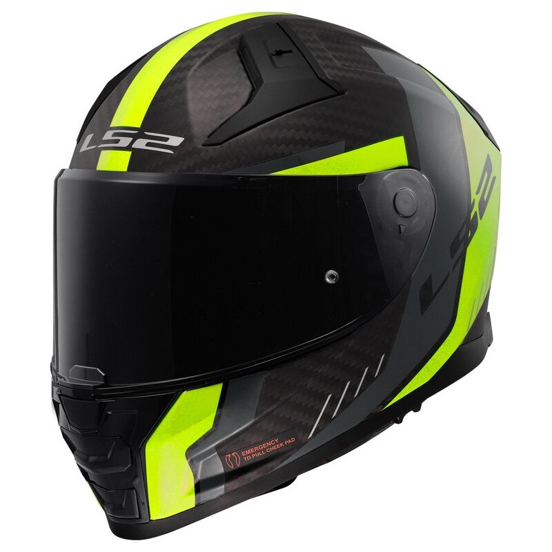 LS2 FF811 Vector II Carbon Grid schwarz-fluo gelb matt Integral Motorradhelm