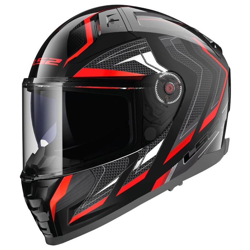 LS2 FF811 Vector II Alizer schwarz und rot Integral Motorradhelm