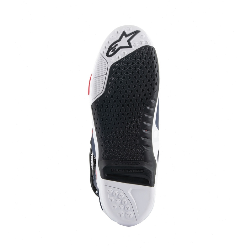 Alpinestars Tech 10 Supervented perforierte Motorradstiefel dunkelblau-weiß-rot-lila
