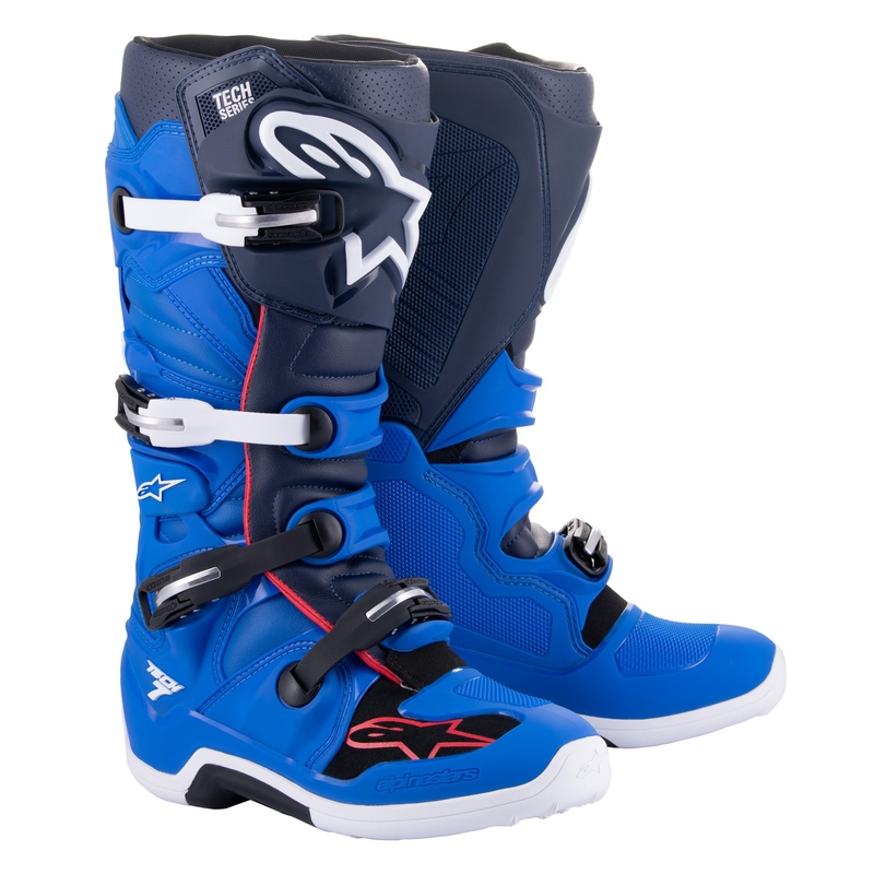 Alpinestars Tech 7 2024 blau-rot-weiß Motorradstiefel