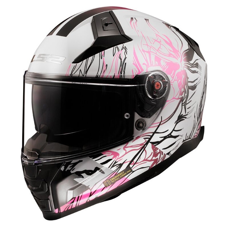 LS2 FF811 Vector II Darflo Integral Motorradhelm weiß und rosa glänzend