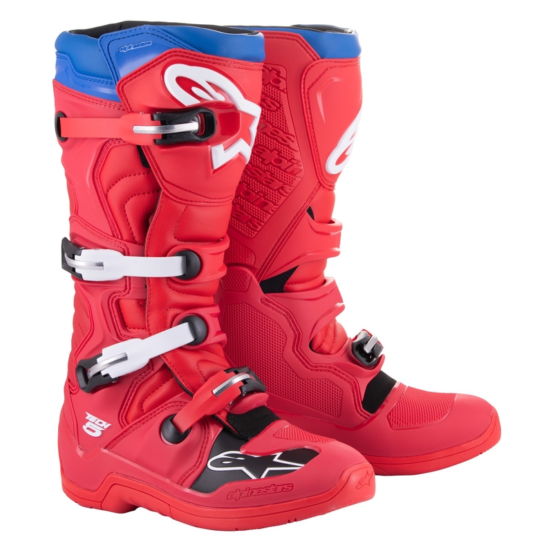 Alpinestars Tech 5 Motorradstiefel rot-blau-weiß-schwarz