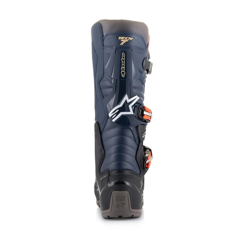 Alpinestars Tech 7 Enduro Drystar Blau-Grau-Orange-Schwarz Motorradstiefel