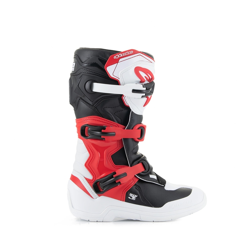Alpinestars Tech 3S Jugend Weiß-Schwarz-Rot Kinder-Motorradstiefel
