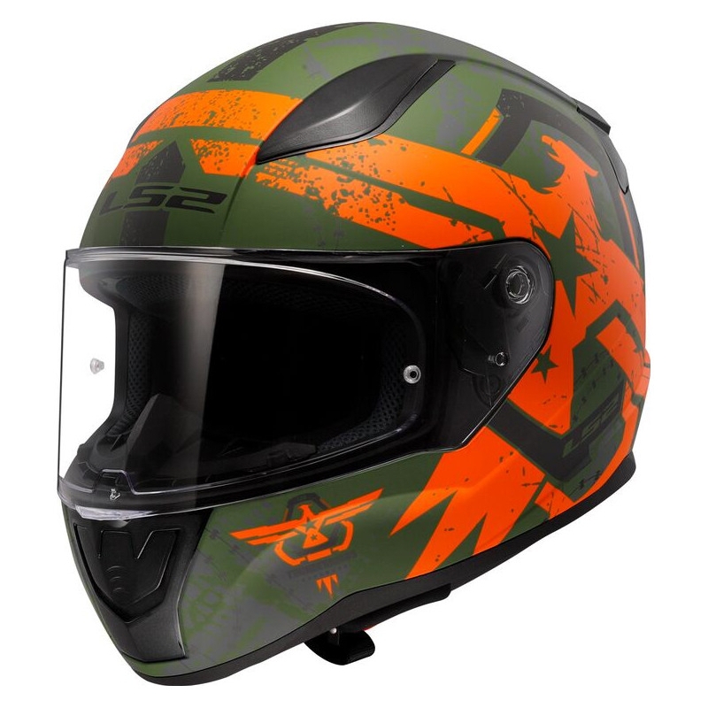 Integral Motorradhelm LS2 FF353 RAPID II Thunderbirds grün-orange matt