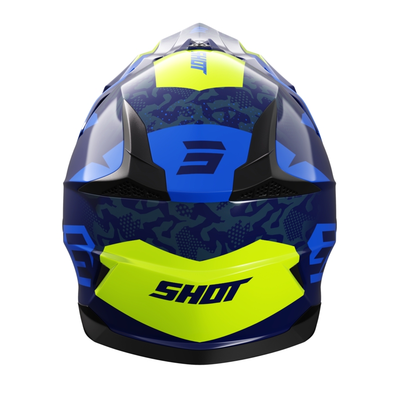 Motocross Helm für Motorrad Shot Pulse Airfit blau-fluo gelb glänzend Ausverkauf