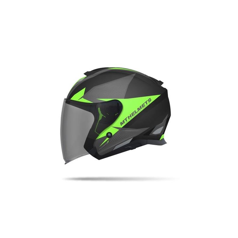 Offener Motorradhelm MT Thunder SV Jet Wing schwarz matt-fluo grün