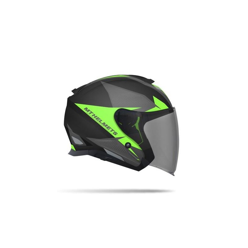 Offener Motorradhelm MT Thunder SV Jet Wing schwarz matt-fluo grün