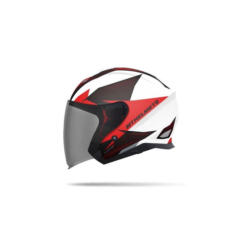 Offener Motorradhelm MT Thunder SV Jet Wing weiß-rot