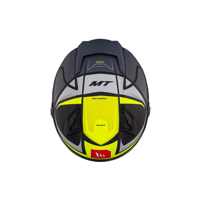 MT REVENGE 2 S HATAX C3 schwarz-grau-gelber Integral-Motorradhelm