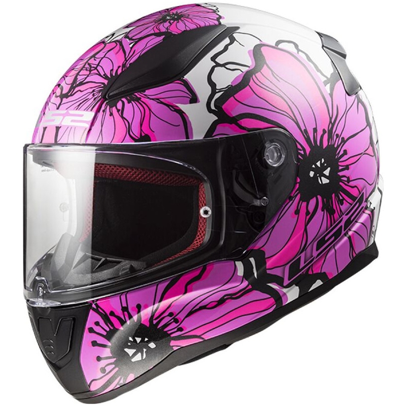 Integral Motorradhelm LS2 FF353 RAPID II Mohnblumen rosa glänzend