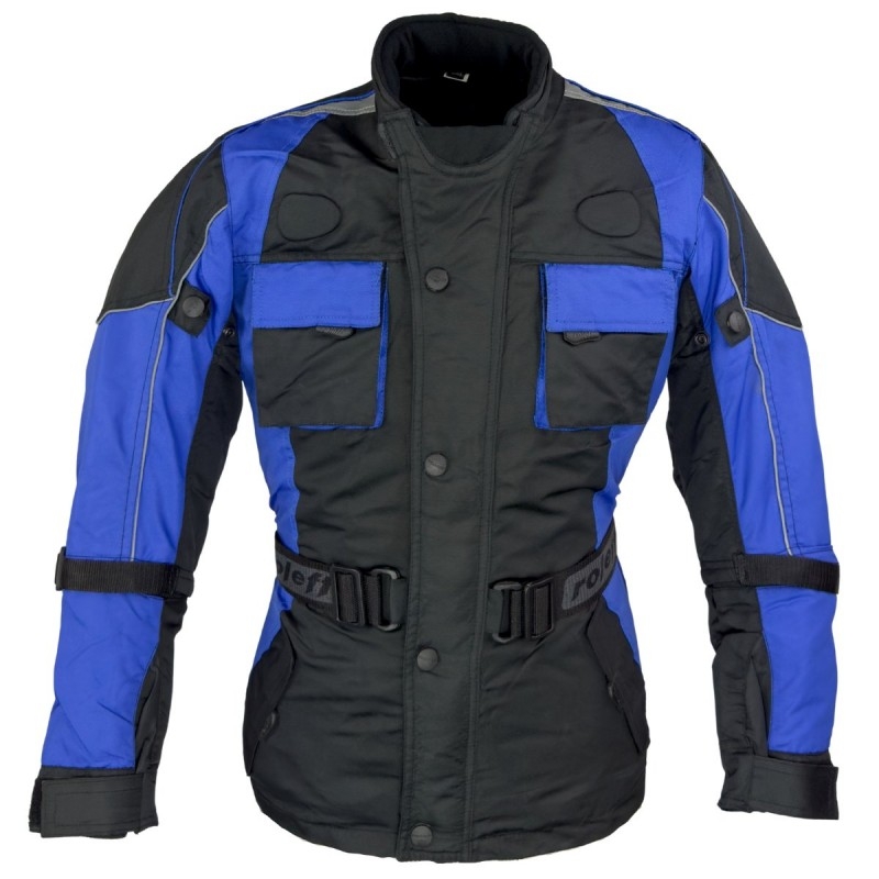 Kinder-Motorradjacke Roleff schwarz-blau