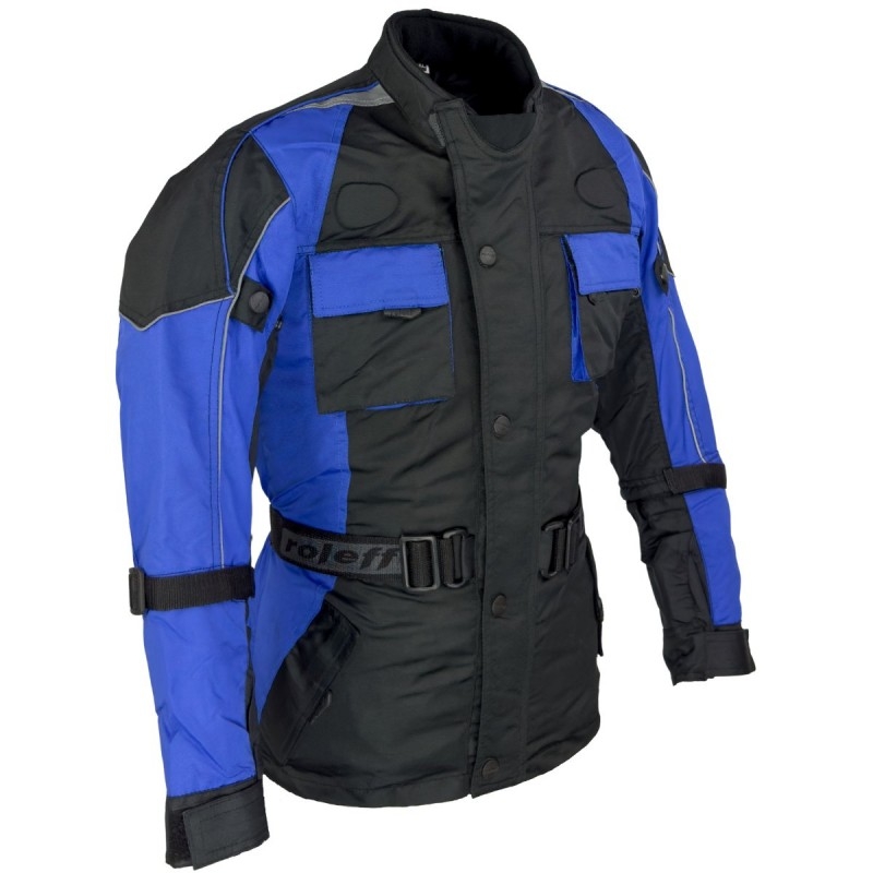 Kinder-Motorradjacke Roleff schwarz-blau