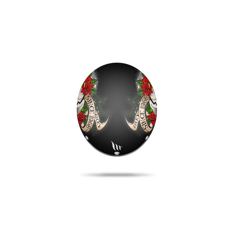 MT LeMans SV Skull &amp; Rose Open Motorradhelm Rot