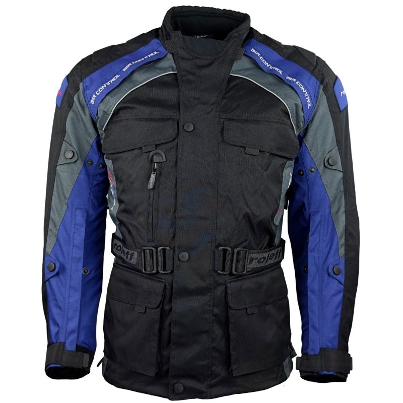 Roleff Liverpool schwarz-blaue Motorradjacke