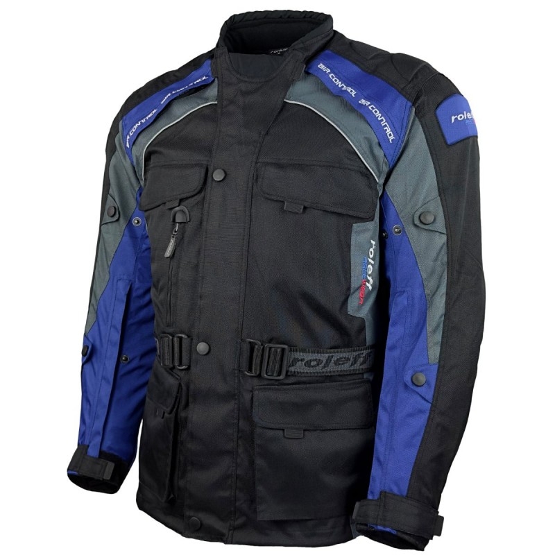 Roleff Liverpool schwarz-blaue Motorradjacke