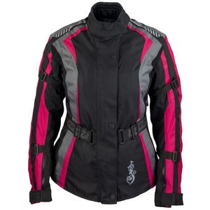 Damen-Motojacke Roleff Estretta schwarz-pink-grau