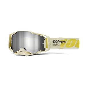 Motocrossbrille 100% ARMEGA Barely gold (verspiegelte silberne Plexiglasscheibe)