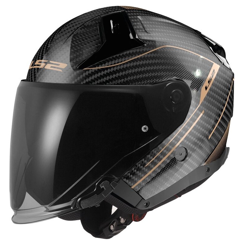 Otevřená helma na motorku LS2 OF603 Infinity II Carbon Counter černo-zlatá
