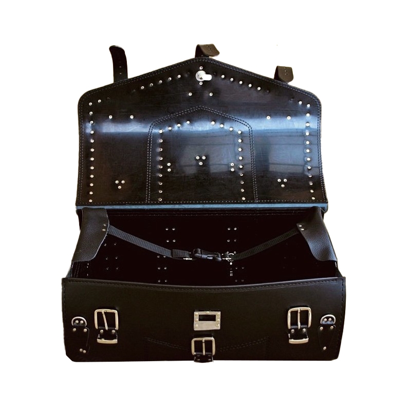 Ledertasche mit Schloss RSA K182 schwarz mit Fransen 57 l