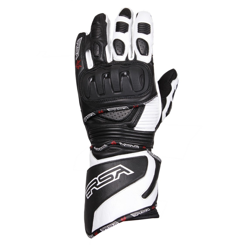 RSA Gappa schwarz und weiß Motorradhandschuhe Ausverkauf