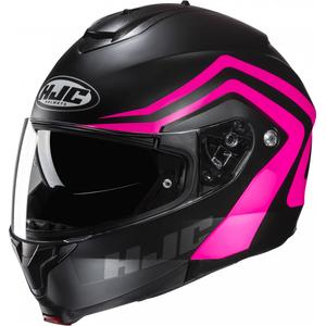 Flip-up Motorradhelm HJC C91N Nepos MC8SF schwarz und rosa