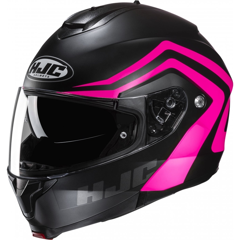 Klappbarer Motorradhelm HJC C91N Nepos MC8SF schwarz-pink