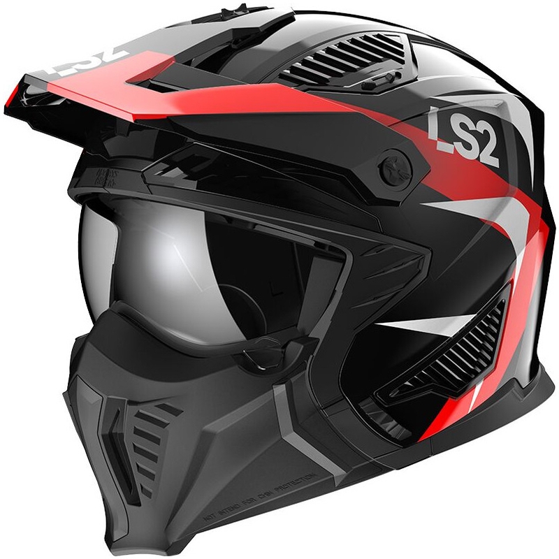 Motorradhelm LS2 OF606 Drifter Triality schwarz-rot