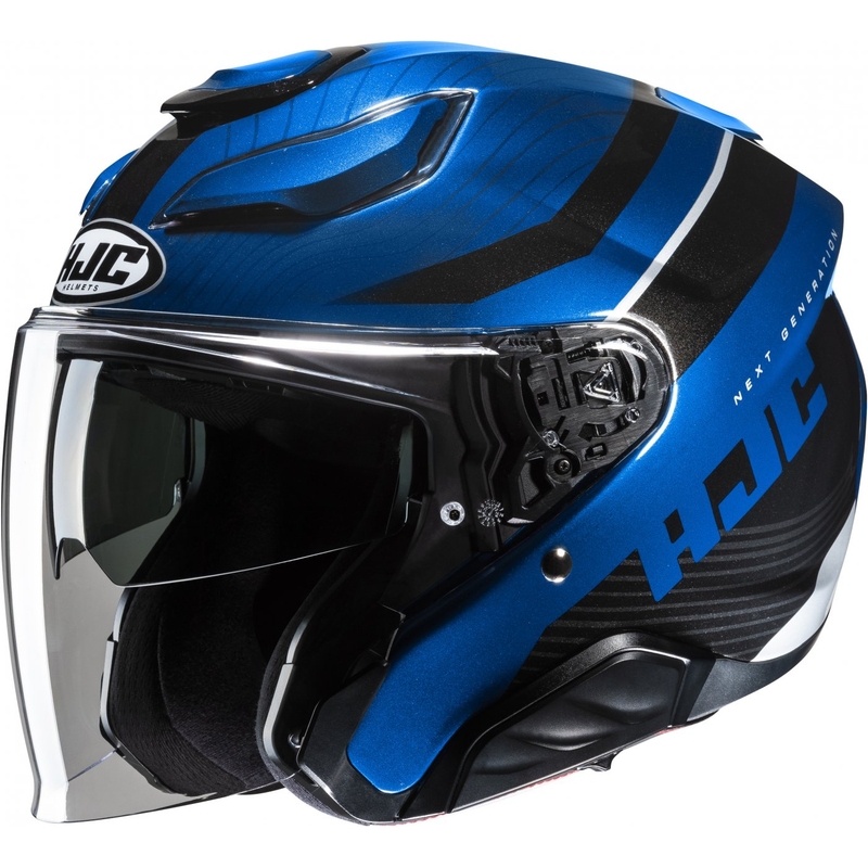 Offener Motorradhelm HJC F31 Naby MC2 schwarz-blau