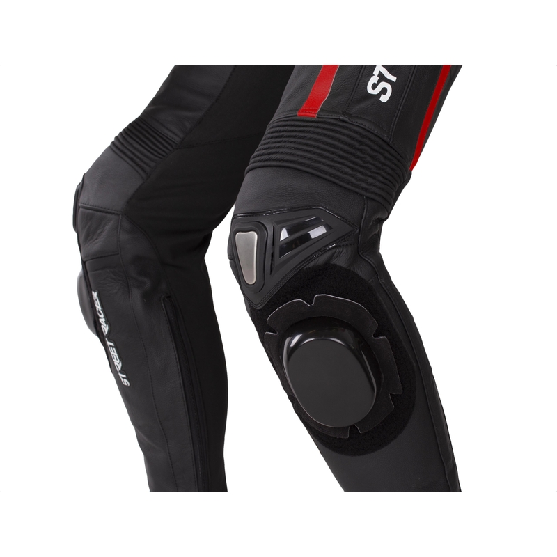 Street Racer Fast Track 2 Schwarz, Weiß und Rot Motorrad Overalls - II. Qualität