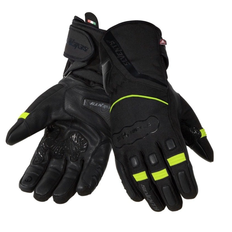 Motorradhandschuhe SEVENTY DEGREES SD-T7 schwarz-fluorgelb