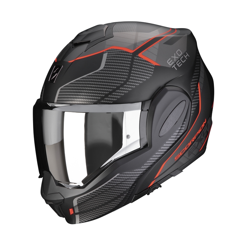 Scorpion EXO-TECH EVO ANIMO Klapphelm schwarz-rot im Angebot Ausverkauf