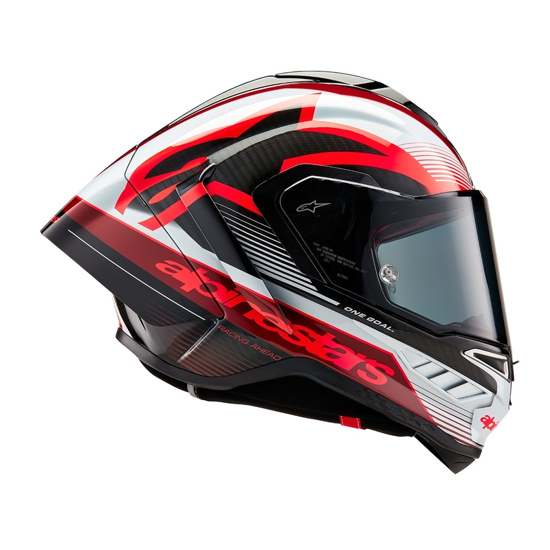 Alpinestars Supertech R-10 Team 2024 Carbon rot und weiß Integral Motorradhelm