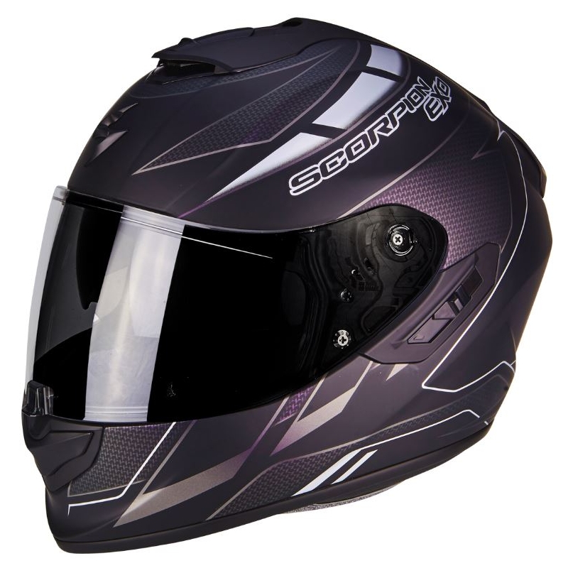 Integralhelm Scorpion Exo-1400 Air Cup chameleon schwarz matt-silber Ausverkauf