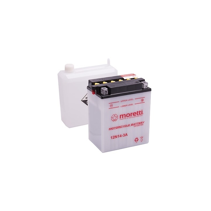 Konventionelle Motorradbatterie Moretti 12N5,5-4A, 12V 5,5Ah