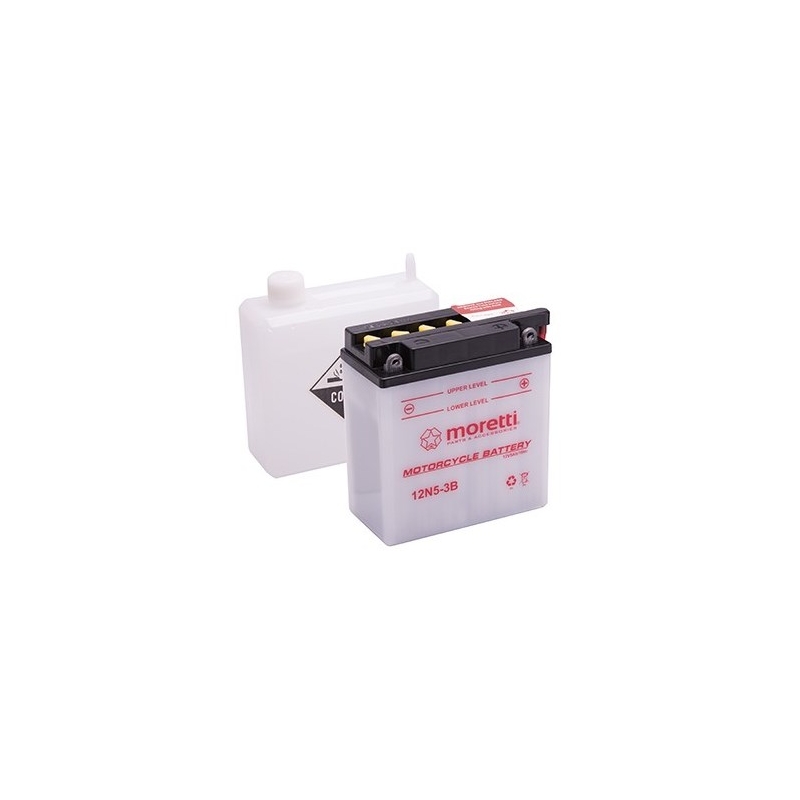 Konventionelle Motorradbatterie Moretti 12N5-3B, 12V 5Ah